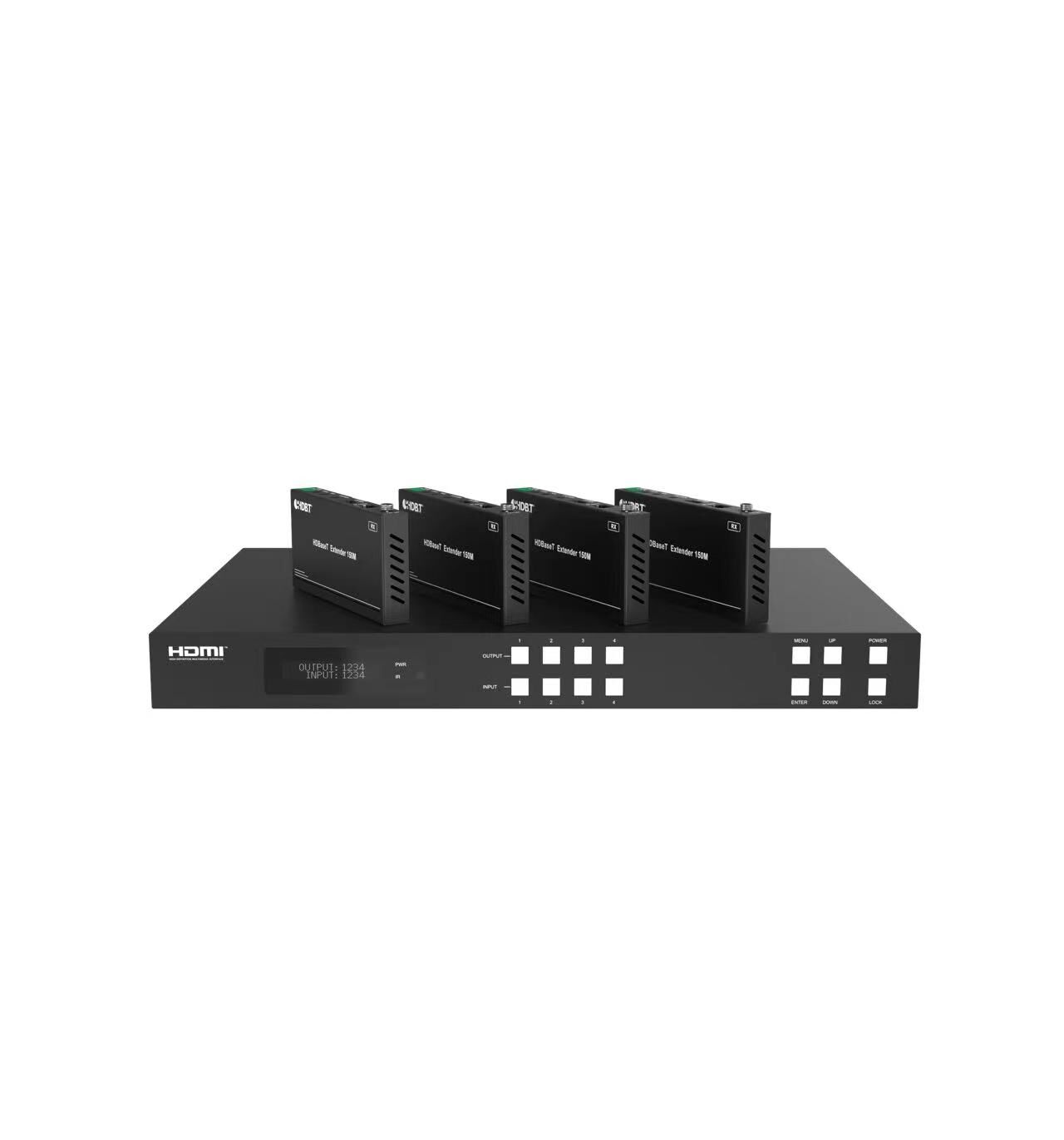4k 60hz hdbaset matrix extender hdmi2.0 4x4 with ir uncompressed signal