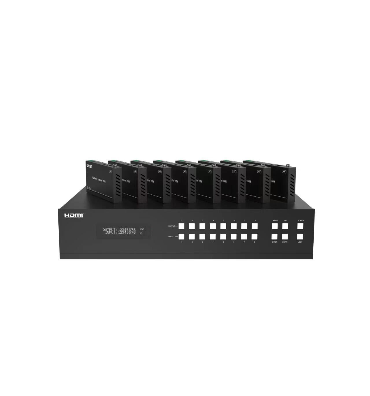 4k 60hz hdbaset matrix extender hdmi2.0 8x8 with ir uncompressed signal