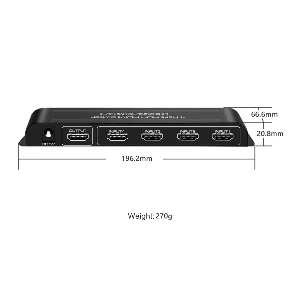 hdmi 2.1 8k60hz hdr hdmi switch 3 ways input 1 output with remote (复制)