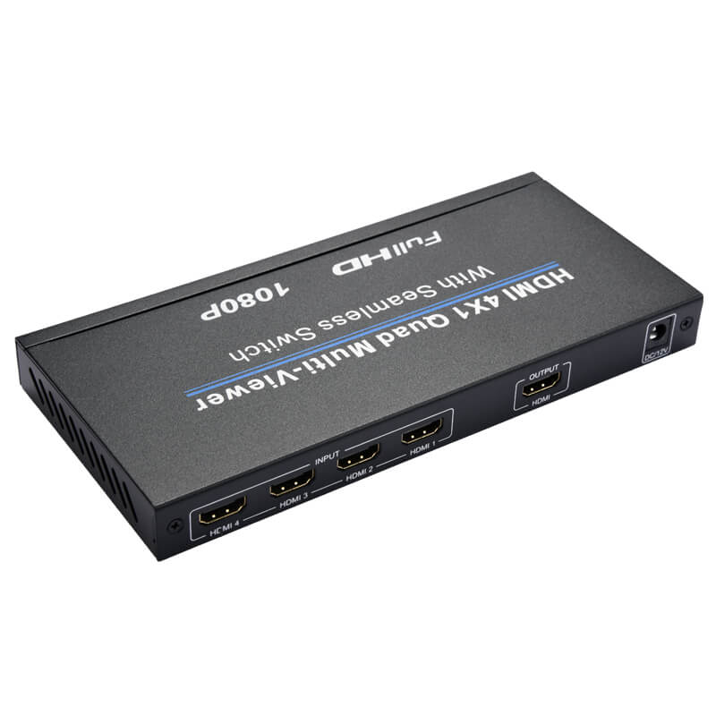1080p 4x1 quad/pip/pop multiviewer seamless video switcher