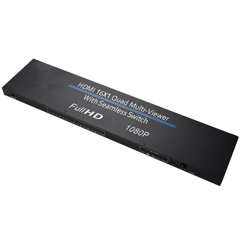 1080p 16x1 quad/pip/pop multiviewer seamless video switcher
