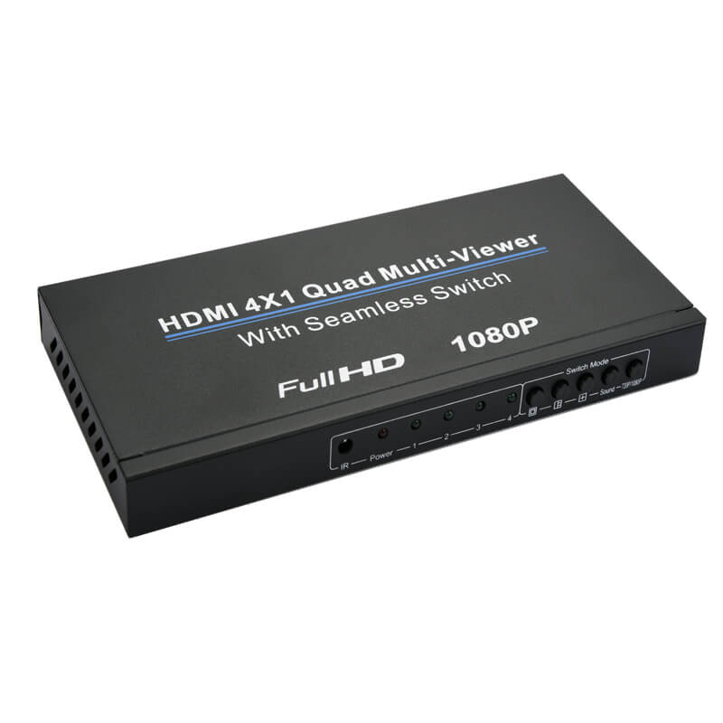 1080p 4x1 quad/pip/pop multiviewer seamless video switcher