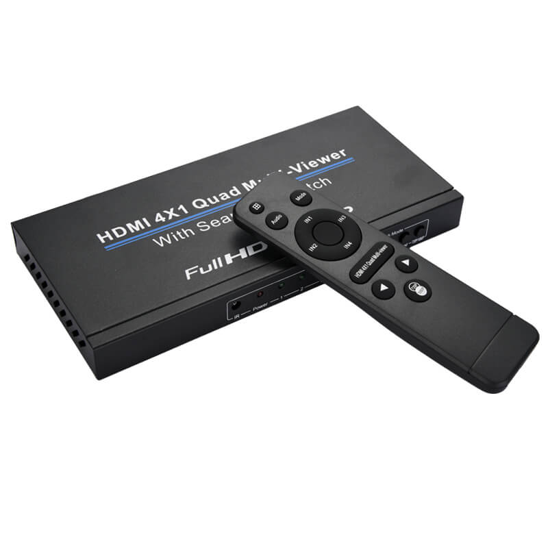 1080p 4x1 quad/pip/pop multiviewer seamless video switcher