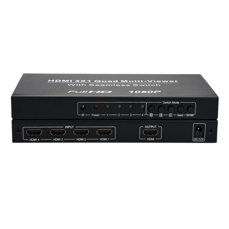 1080p 4x1 quad/pip/pop multiviewer seamless video switcher