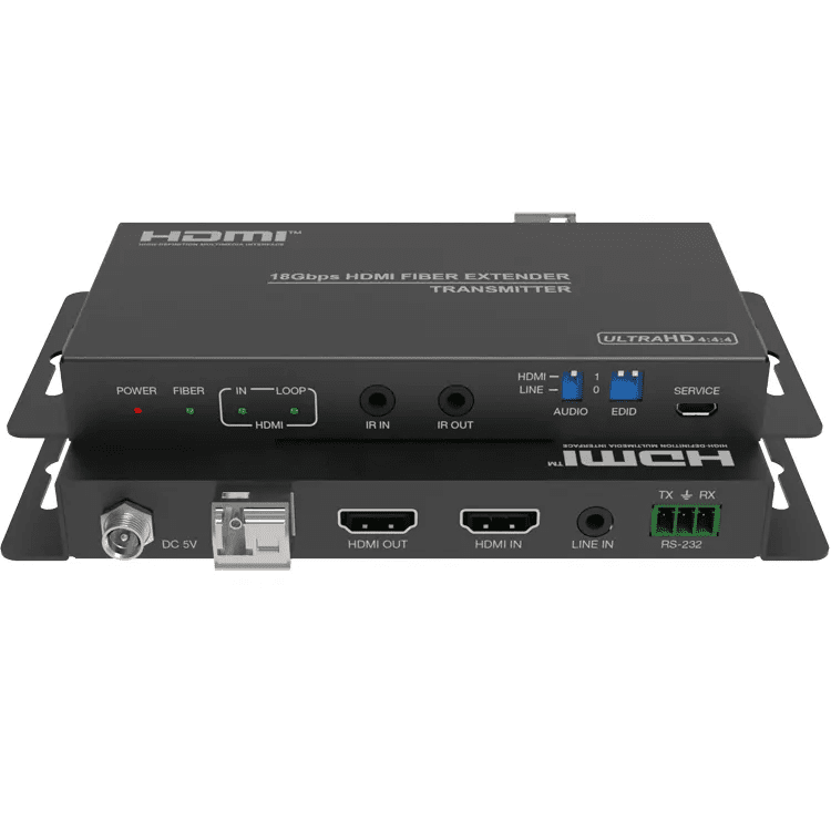 4k@60hz hdmi extender over fiber optic cable up to 1km 3300ft 18gbps ir rs232