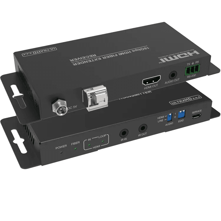 4k@60hz hdmi extender over fiber optic cable up to 1km 3300ft 18gbps ir rs232