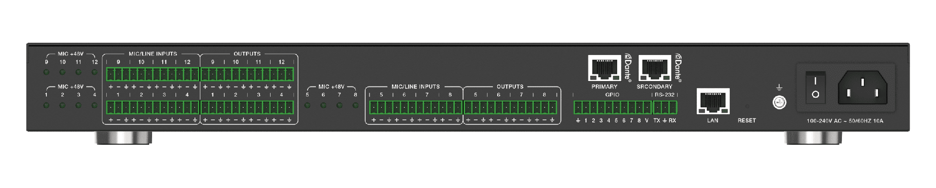 16x16 audio processor (dante 4x4)