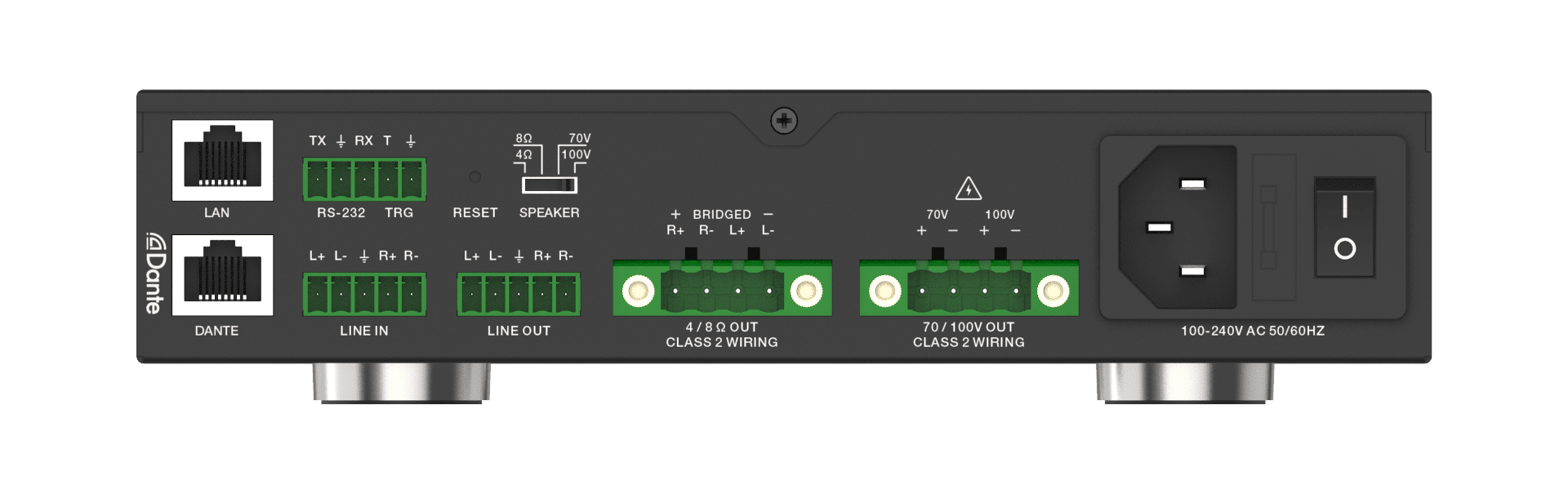 dante 2ch 150w class d amplifier
