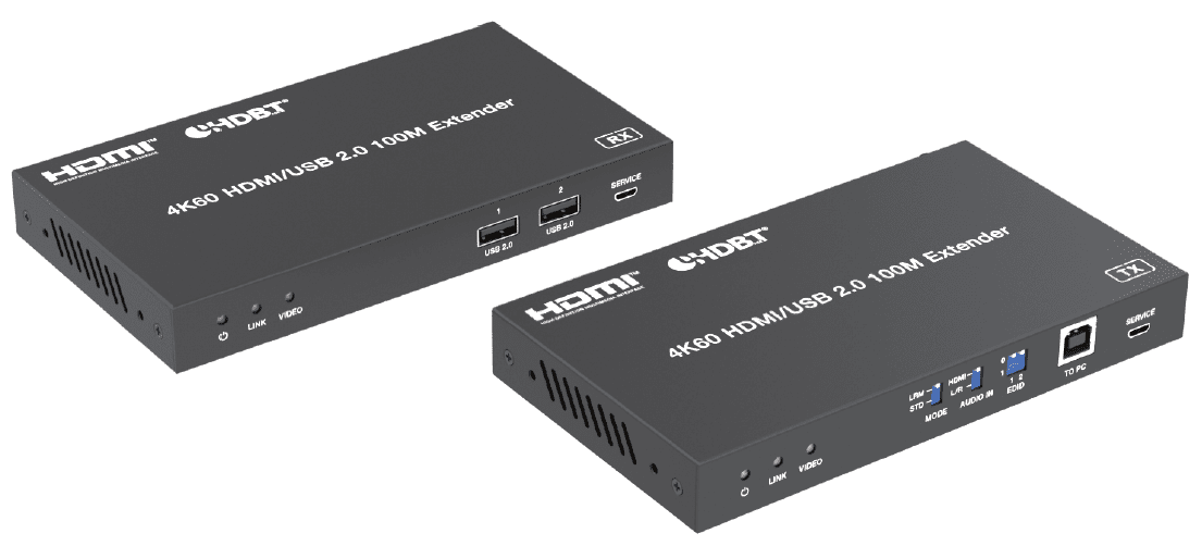 4k@60hz hdmi kvm extender over one cat6 up to 100meter 18gbps ir rs232