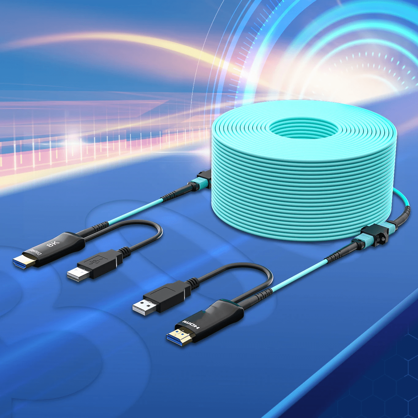 pure fiber ultra high speed 48gbps 8k60 hdmi 2.1 active optical cable up to 300m/1000ft