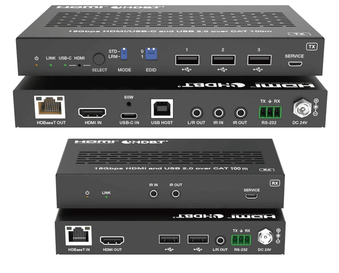 4k@60hz 4:4:4 usb c hdbaset 3.0 kvm extender over a single cat6a cable 100m