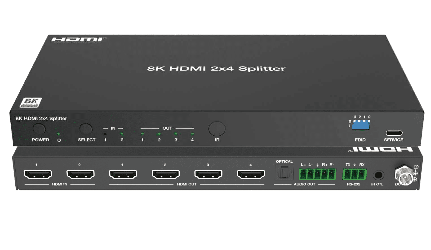 8k60hz 2x1 1x4 1x8 splitter with audio