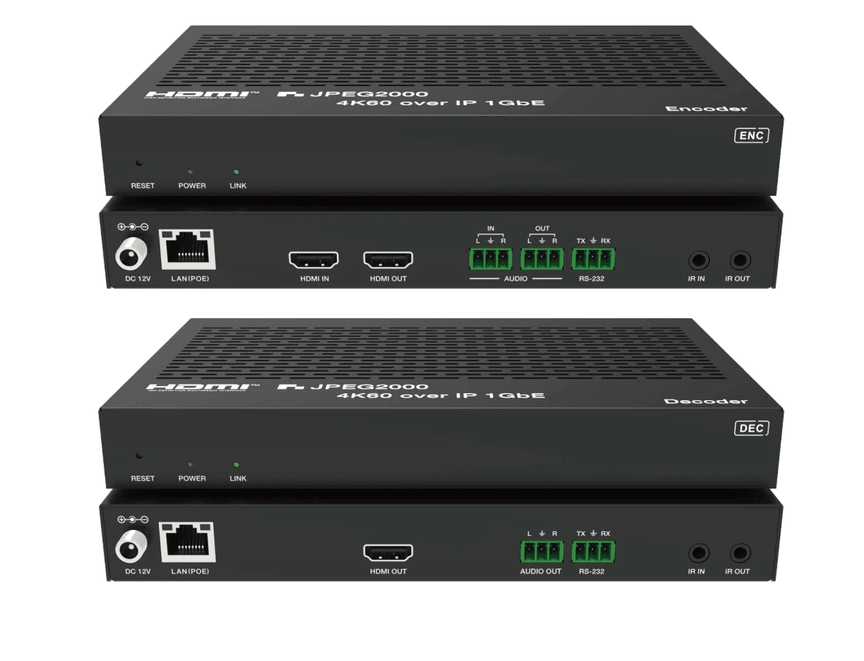jpeg2000 4k60 av over ip encoder decoder controller with dante av a