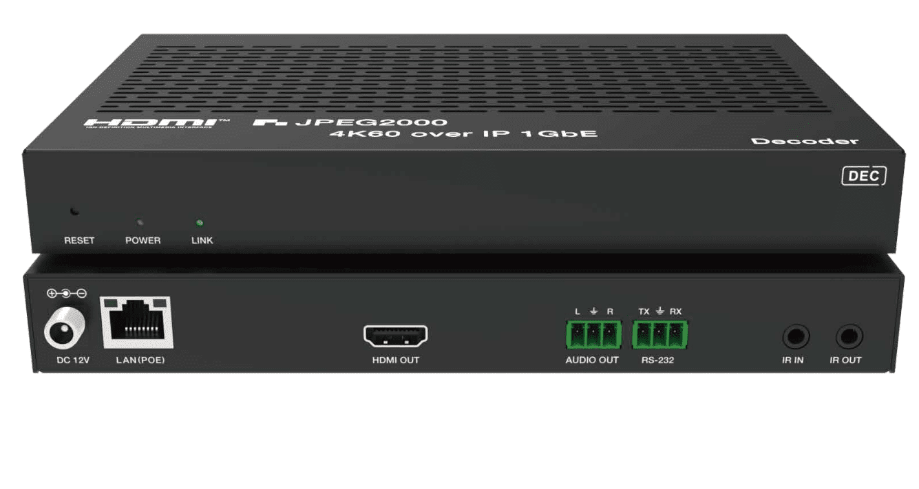 jpeg2000 4k60 av over ip encoder decoder controller with dante av a