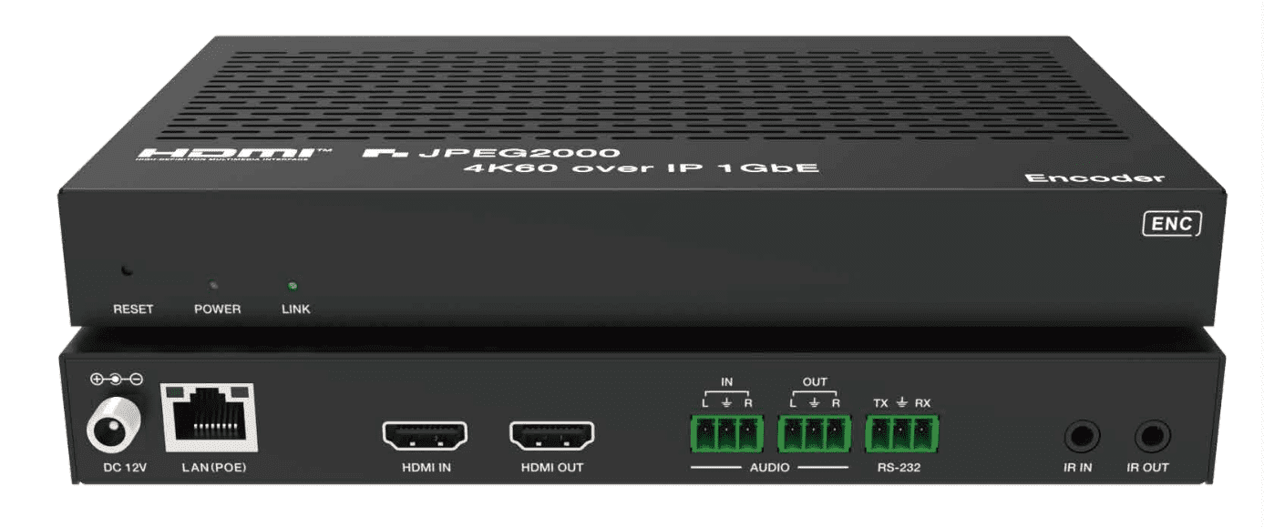 jpeg2000 4k60 av over ip encoder decoder controller with dante av a