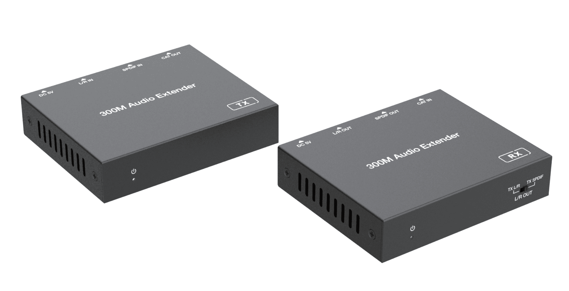 spdif rca l/r audio extender over cat5e/6 cable 300m dac poc