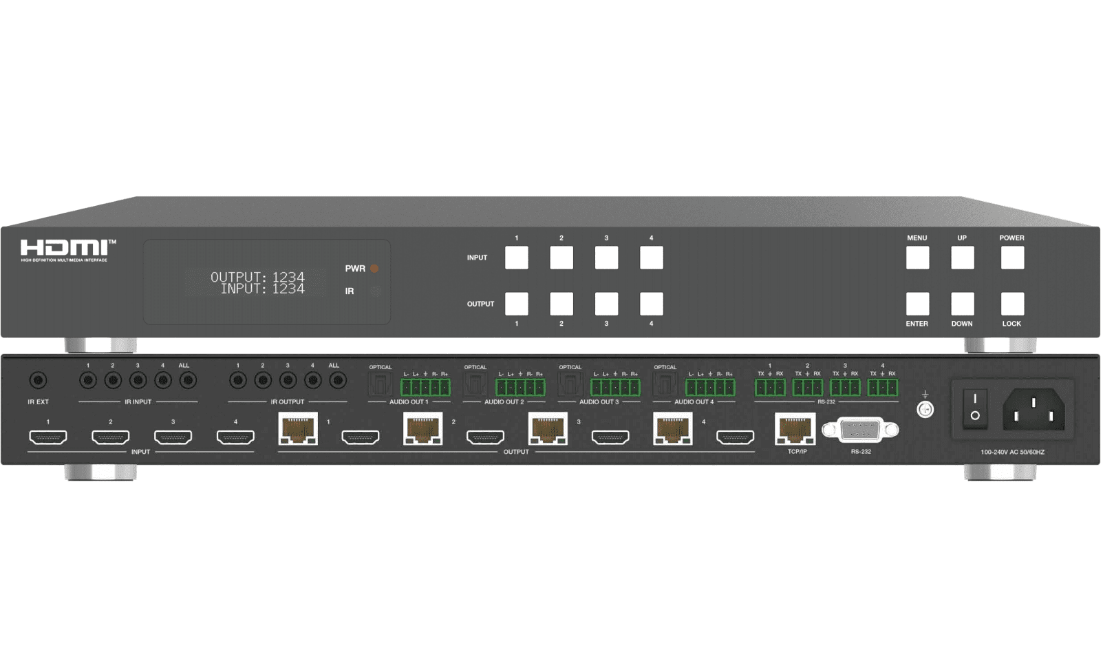seamless 4x4 4k 60hz hdbaset matrix extender hdmi2.0 4x4 with audio