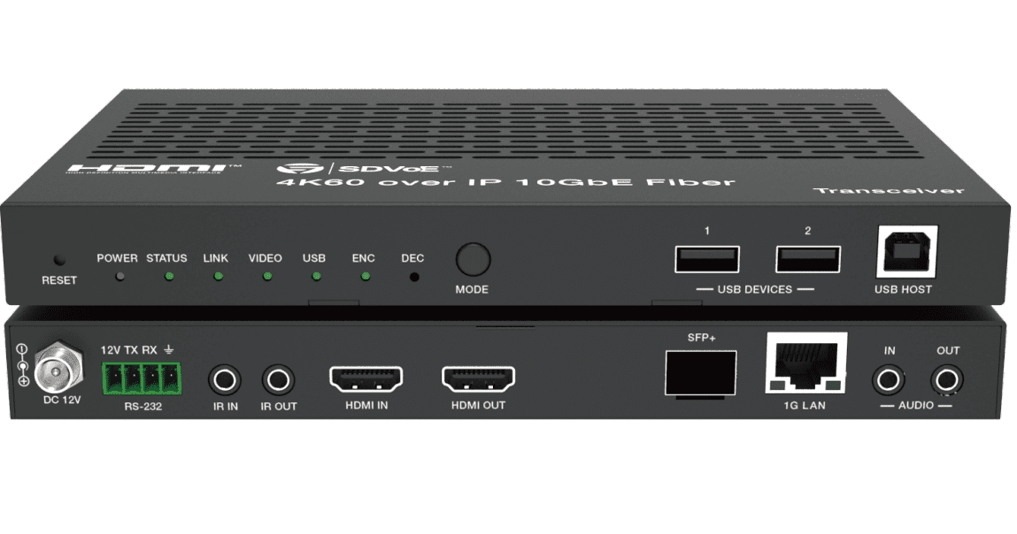sdvoe 10g transceiver with fiber flexible design (encoder and decoder within a single box)