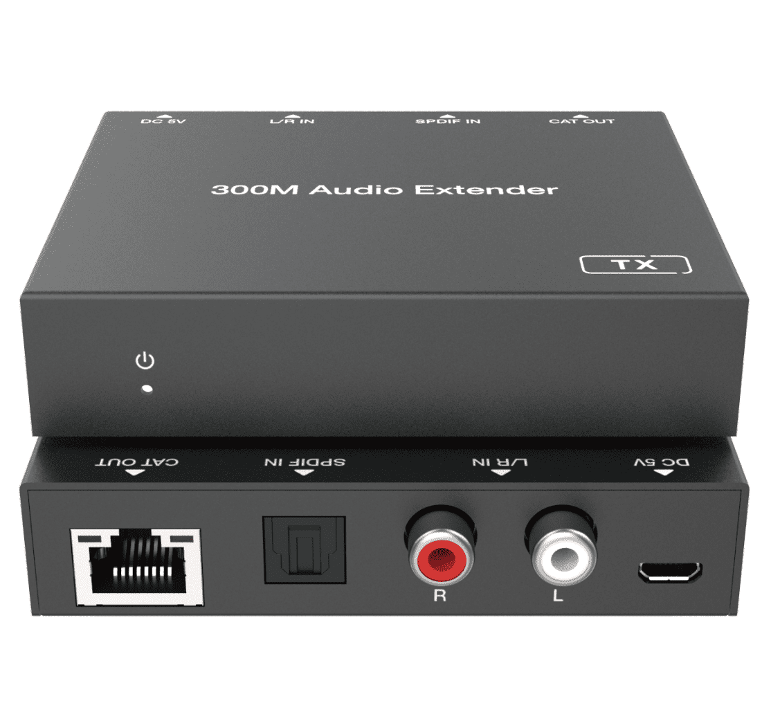 spdif rca l/r audio extender over cat5e/6 cable 300m dac poc