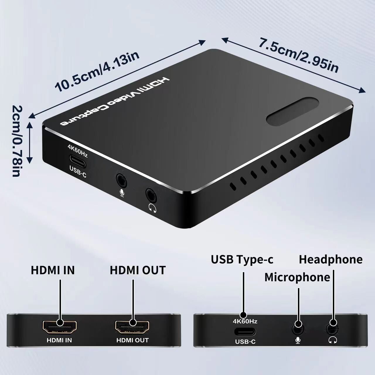 4k60 usb c hdmi video capture screen recorder