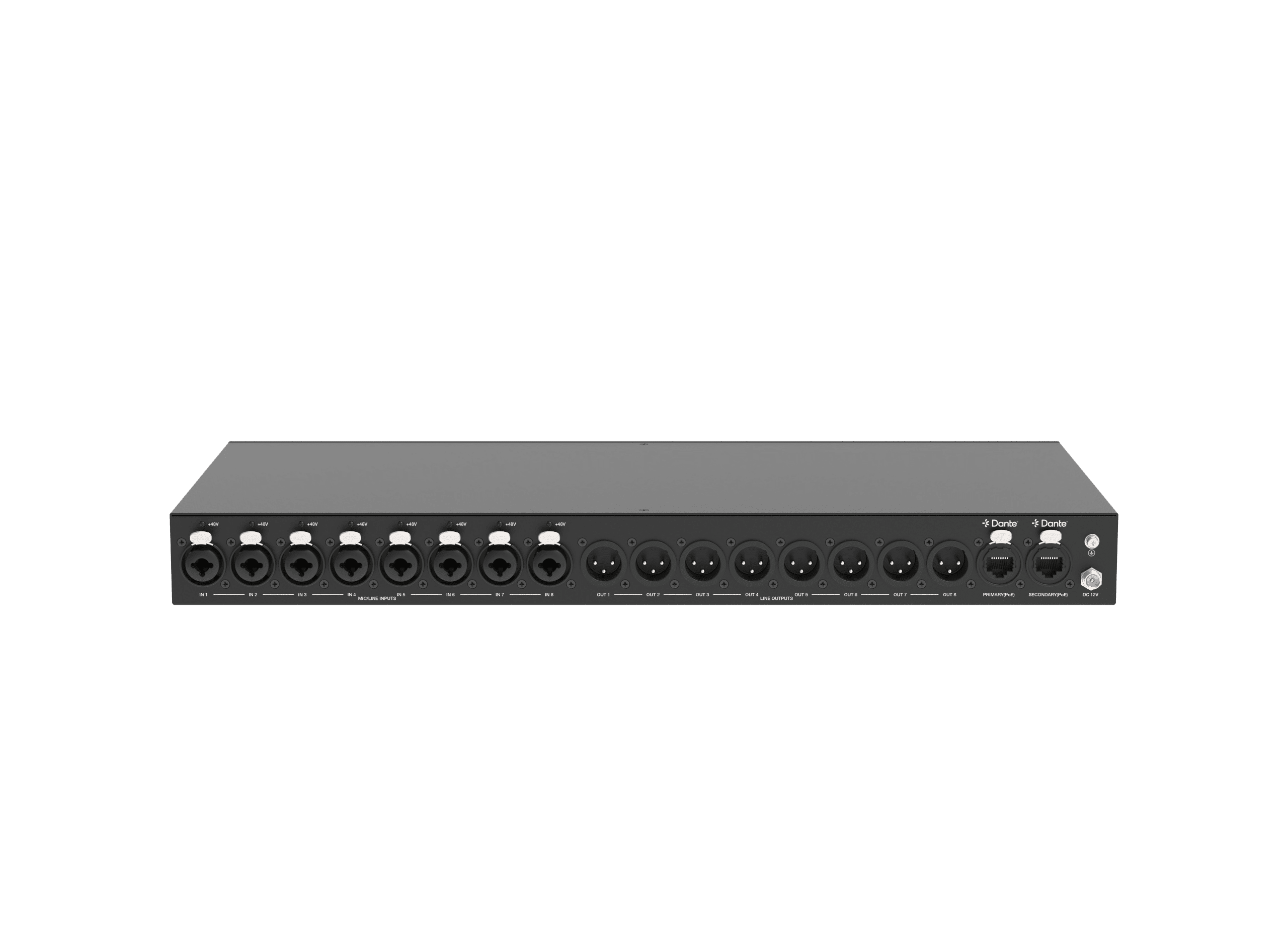 dante audio bridge 2x2 4x4 8x8 16x16 with poe