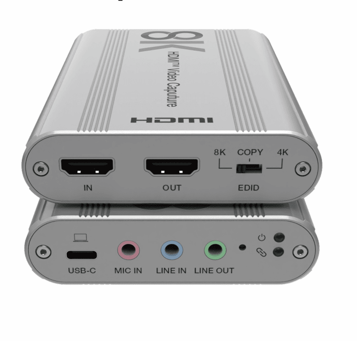 8k60 usb c hdmi video capture screen recorder usb3.2 gen1 ,with hdmi loopout,