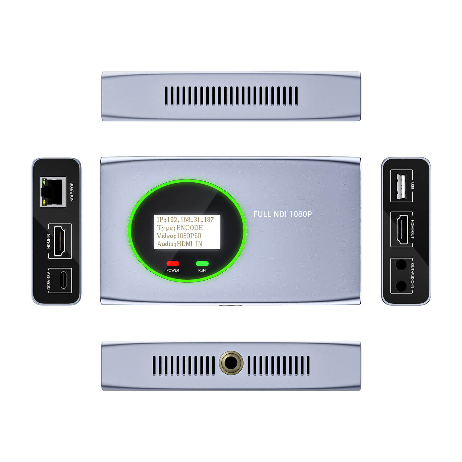 4k 1080p full hd hdmi to ndi encoder, ndi to hdmi decoder support poe tally ptz control
