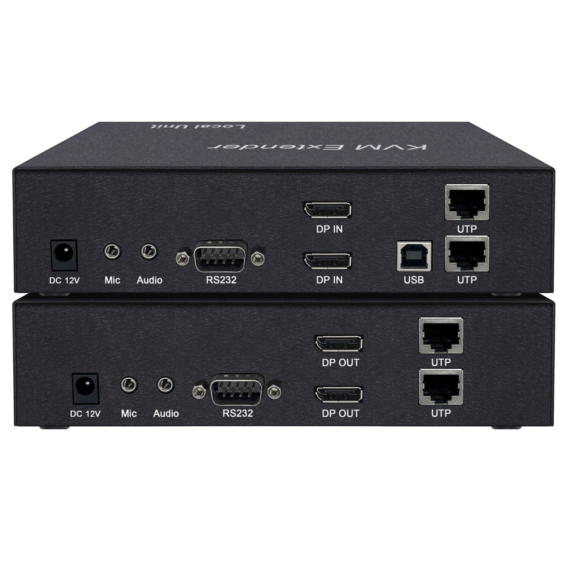4k@30hz dual displayport kvm extender usb 2.0 over cat6 up to 150meter,with audio, rs232