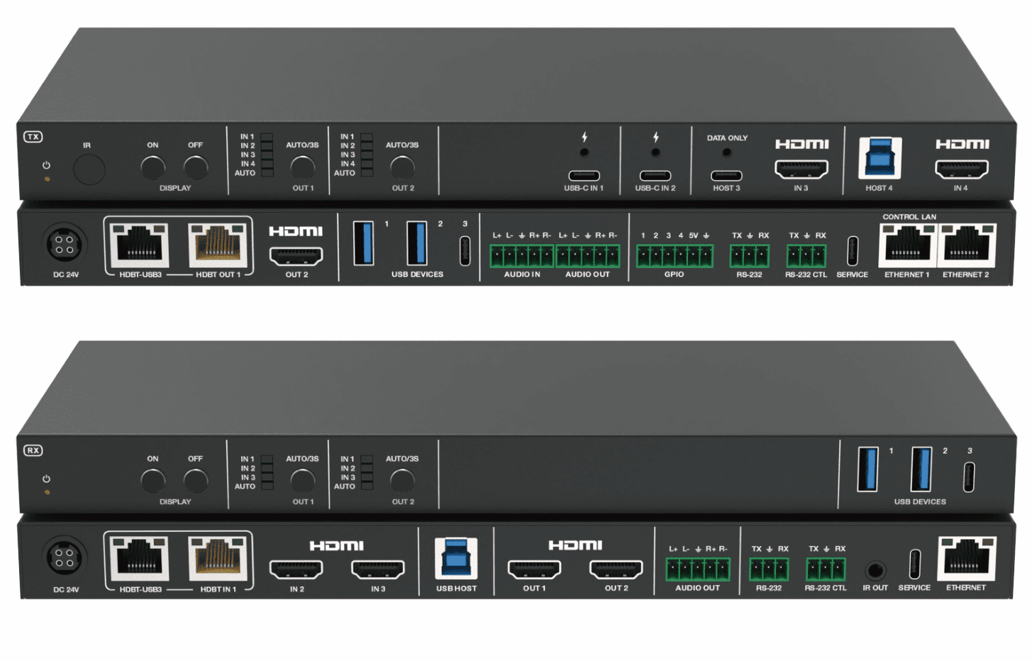 new 4k60hz hdmi usb c kvm switch 4x2 with hdbaset 3.0 100m,usb3.2