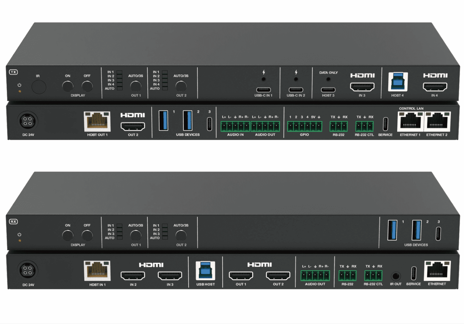 new 4k60hz hdmi usb c kvm switch 4x2 with hdbaset 3.0 100m,usb3.2