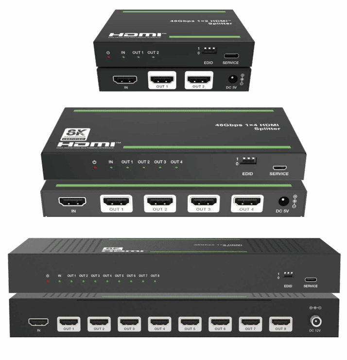 8K60Hz 2.1 HDR HDMI Splitter 1x2 1x4 1x8 4K120Hz with Auto down